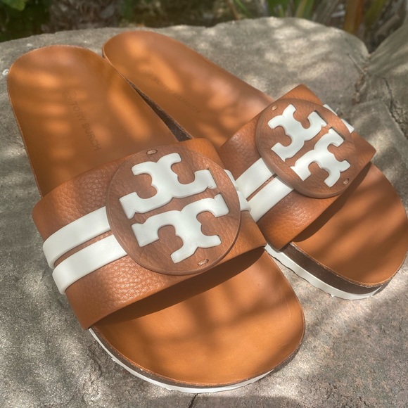 Tory Burch Leigh slides shoes sandals 7.5 - Picture 2 of 10